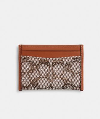 COACH ケース　カードケース　財布　コーチ　正規品　シグネチャー エッセンシャル カード ケース・クリスタル シグネチャー ジャ